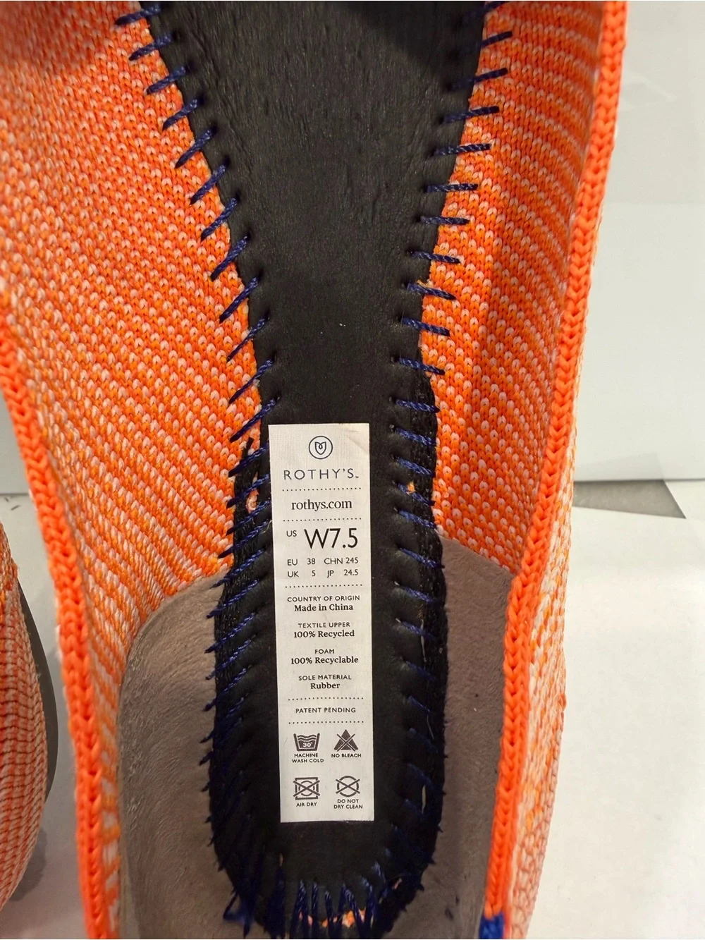 Rothy’s The Point in Retired Color-Orange Sherbet Striped - size 7.5